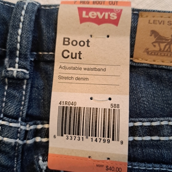 Levi's girls size 7 Boot Cut jeans, dark wash, 5 pocket, New - Picture 3 of 6
